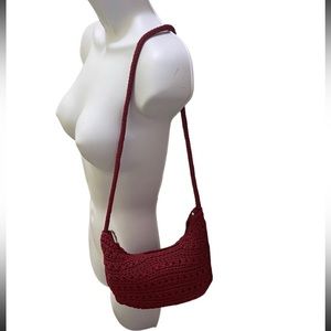 The Sak Red Crochet Mini Shoulder Bag